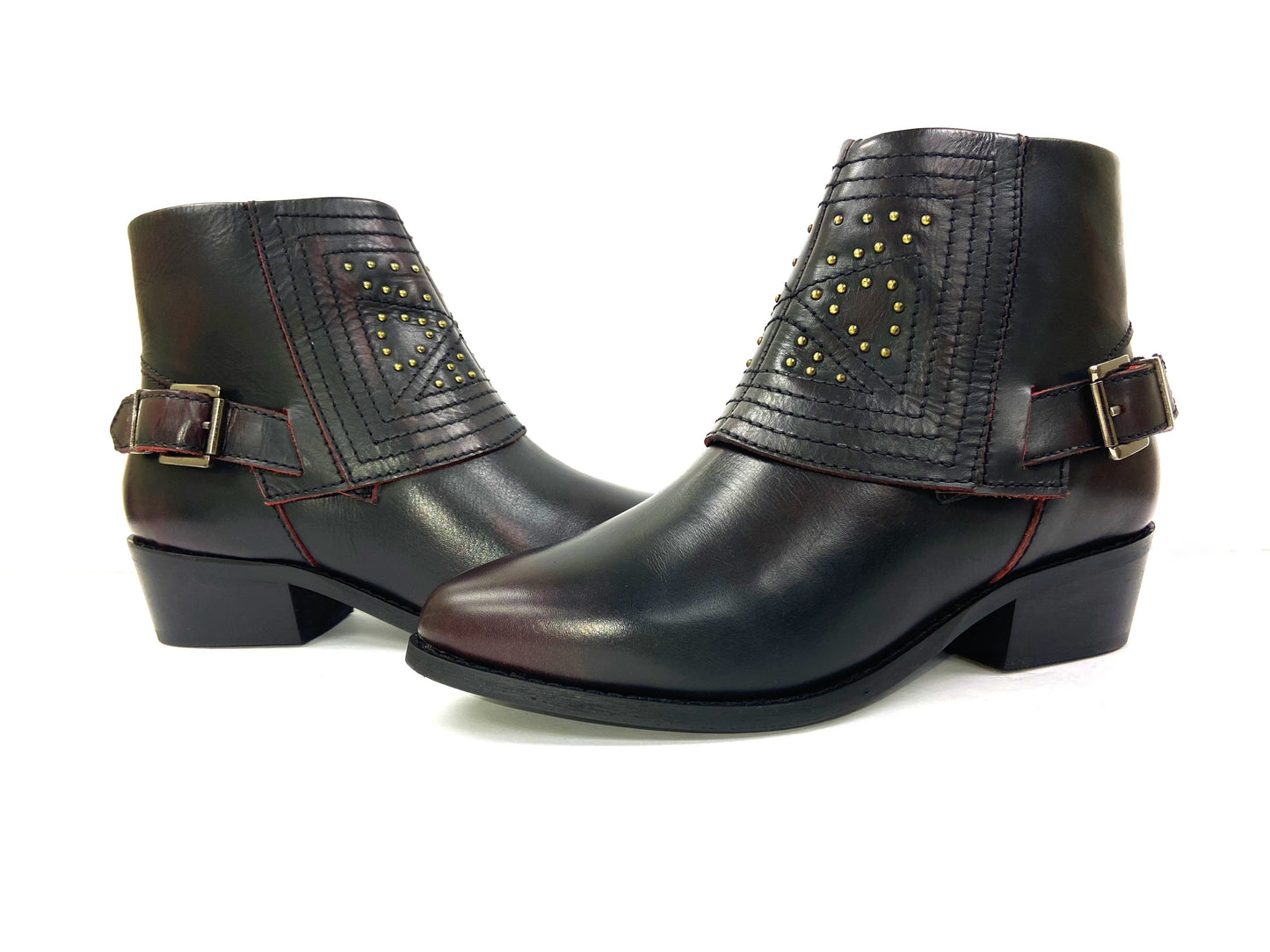 Jully Cherry Western Ankle Boot