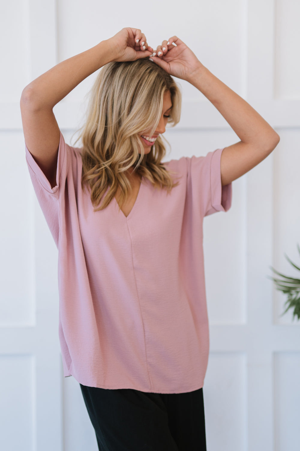 Mittoshop Brooklyn Bridge Airflow Dolman Sleeve Top in Rose Wood