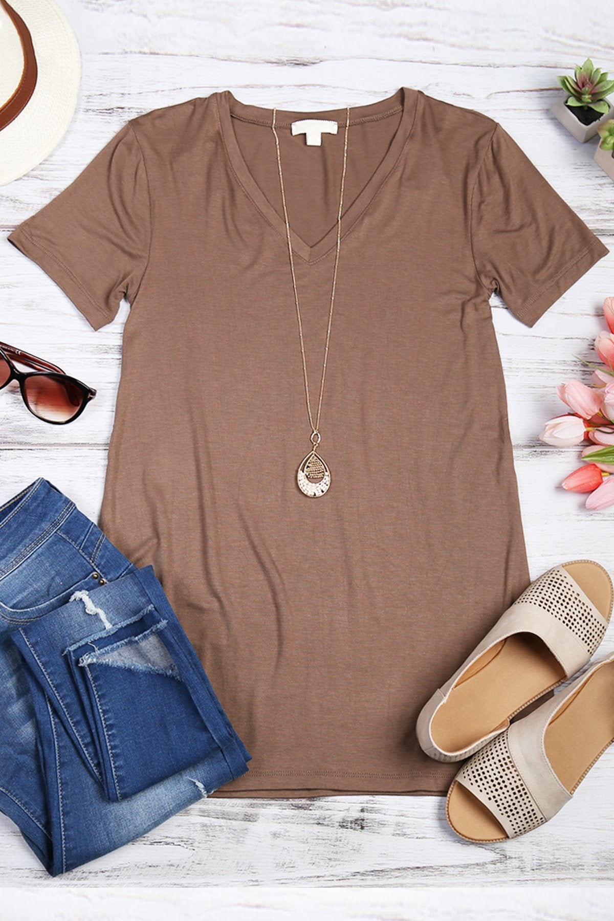 Short Sleeve V-Neck Tee